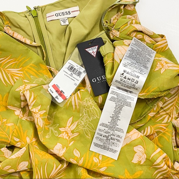 NWT GUESS Floral Ethereal Sage Asymmetric Romper - Picture 9 of 14